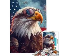 Puzzles for Adults 1000 Pieces Eagle American Flag Learning Educational Toys Brain Teaser Game for The Whole for Women Men (Size 50x75cm)