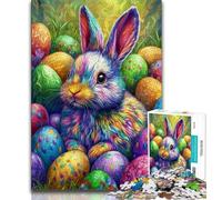 Puzzles for Adults 1000 Pieces Easter Bunny 1000 Piece Jigsaw,Staycation Kill Time with Matching Poster And Trivia Sheet 26x38cm
