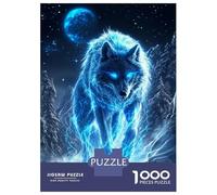 Puzzles for Adults 1000 Pieces Electric Wolf in Snowy Landscape Puzzles for Adults Brain Teaser Game Home Decoration Fun Activities at Home 70x50cm/1000pcs