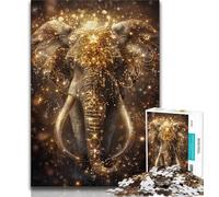 Puzzles for Adults 1000 Pieces Elephant Oil Painting 1000 Piece Jigsaw,Staycation Kill Time with Matching Poster And Trivia Sheet 26x38cm