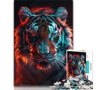Puzzles for Adults 1000 Pieces Evil Tiger 1000 Pieces for Teenagers,Stress Reliever Staycation Kill Time Parent-child Interaction 38x26cm