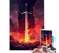 Puzzles for Adults 1000 Pieces Excalibur The Magic Sword for Educational Game Challenge Toy Hands-on Game Stress Reliever Funny Gifts (Size 50x75cm)