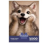 Puzzles for Adults 1000 Pieces Excited Puppy Portrait Jigsaw for Adults Brain Teaser Game Analysis And Logic Fun Activities at Home 38x26cm/1000pcs