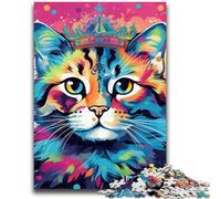 Puzzles for Adults 1000 Pieces Fantasy Cat 1000 Piece Puzzle,Educational Games Home Decoration Suitable for Desktop Decoration (26x38cm)