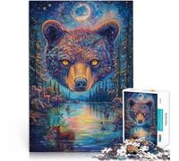 puzzles for adults 1000 pieces Fantasy colorful bear Made of cardboard Suitable for people aged 14 and above Play Toys As a gift for the whole family and friends。size:38x52cm