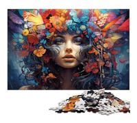 Puzzles for Adults 1000 Pieces Fantasy Colorful Flower Woman Precision Cut Jigsaw Puzzle Is Ideal As Gifts for The Whole Family 1000pcs(38x26cm)
