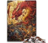 Puzzles for Adults 1000 Pieces Fantasy Red Dragon Challenging To Complete But Fun And Humorous Unique Birthday And Gifts 26x38cm