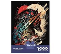 Puzzles for Adults 1000 Pieces Fierce Wolf Jigsaws for Adults Brain Teaser Game Analysis And Logic Unique Birthday And Xmas Gifts 52x38cm/1000pcs