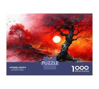 Puzzles for Adults 1000 Pieces Fiery Sunset Landscape Jigsaws for Adults Brain Teaser Game Pattern Assembly Challenging Game Gifts 38x26cm/1000pcs