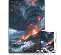 Puzzles for Adults 1000 Pieces Fiery Tornado Tough Challenge Hands-on Game for And from 14 Years And over (size 38x52cm)