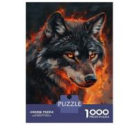Puzzles for Adults 1000 Pieces Fiery Wolf's Gaze -9 Jigsaw for Adults Brain Teaser Game Analysis And Logic Fun Activities at Home 38x26cm/1000pcs