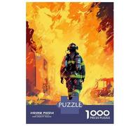 Puzzles for Adults 1000 Pieces Firefighter Illustration Jigsaws for Adults Brain Teaser Game Analysis And Logic Unique Birthday And Xmas Gifts 52x38cm/1000pcs