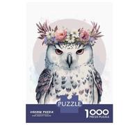 Puzzles for Adults 1000 Pieces Floral Watercolor Snow Owl Jigsaws for Adults Brain Teaser Game Pattern Assembly Challenging Game Gifts 70x50cm/1000pcs