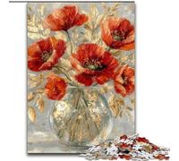 Puzzles for Adults 1000 Pieces Flower Art,Stress Reliever Staycation Kill Time with Matching Poster And Trivia Sheet 38X26CM