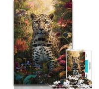 Puzzles for Adults 1000 Pieces Flower Leopard Adult Puzzles,Educational Games Home Decoration Suitable for Desktop Decoration 26x38cm