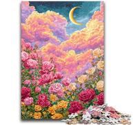 Puzzles for Adults 1000 Pieces Flowers Moon for Ages 14 And over Fun Games Fun Activities at Home, Birthday Gifts, Travel Gifts 38x26cm