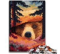 Puzzles for Adults 1000 Pieces Forest Brown Bear Toys Educational Games Stress Relieving Parent-child Interaction for Ages 14+ 26x38cm