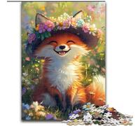 Puzzles for Adults 1000 Pieces Fox Flowers, Decompressing Intellectual Educational Toy Is Ideal As Gifts for The Whole Family (Size 26x38cm)
