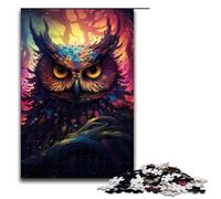 Puzzles for Adults 1000 Pieces Future Colorful Psychedelic Owl Impossible Puzzle Family Game Stress Reliever Difficult Challenge 75x50cm