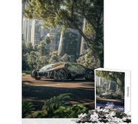 Puzzles for Adults 1000 Pieces Futuristic Car in Urban Nature Setting Jigsaw 1000 Pieces Educational Games Great Gifts And Toys Hand Speed Race (38x52cm)
