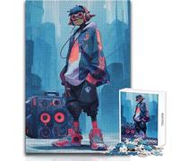 Puzzles for Adults 1000 Pieces Futuristic Urban Character with Boombox Tough Challenge Hands-on Game for And from 14 Years And over (size 38x52cm)