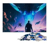 Puzzles for Adults 1000 Pieces Futuristic War in Space Precision Cut Jigsaw Puzzle Is Ideal As Gifts for The Whole Family 1000 PCS(75x50cm)