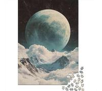 Puzzles for Adults 1000 Pieces Galactic Moonlit Peaks Jigsaw for Adults Brain Teaser Game Wall Decoration Christmas Birthday Gifts 70x50cm/1000pcs