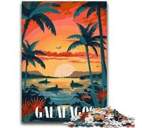 Puzzles for Adults 1000 Pieces Galapagos Sunset Bliss 1000 Pieces for Teenagers,Stress Reliever Staycation Kill Time Parent-child Interaction (26x38cm)