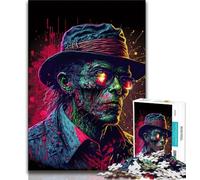 Puzzles for Adults 1000 Pieces Gangster Zombie Thinking 1000 Pieces for Teenagers,Stress Reliever Staycation Kill Time Parent-child Interaction 38x26cm