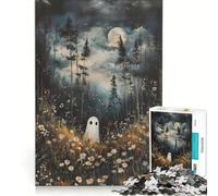 Puzzles for Adults 1000 Pieces Ghost in The Moonlight Forest, Brain Teaser Game, Difficult Hard, Deal As Gifts for The Whole Family 38x52cm