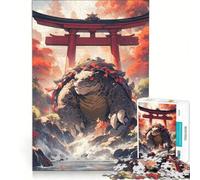 Puzzles for Adults 1000 Pieces Giant Turtle at Torii Gate, Brain Teaser Game, Difficult Hard, Deal As Gifts for The Whole Family 38x26cm