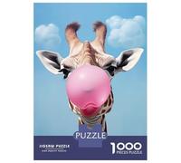 Puzzles for Adults 1000 Pieces Giraffe And Bubble Gum Puzzles for Adults Brain Teaser Game Home Decoration Fun Activities at Home 70x50cm/1000pcs