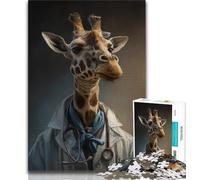 Puzzles for Adults 1000 Pieces Giraffe Art 1000 Piece Puzzle,Educational Games Home Decoration Suitable for Desktop Decoration 38x26cm