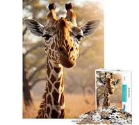 Puzzles for Adults 1000 Pieces Giraffe in Savanna Learning Educational Toys Brain Teaser Game for The Whole for Women Men (Size 50x75cm)