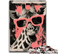 Puzzles for Adults 1000 Pieces Giraffe Wearing Glasses for Educational Game Challenge Toy for Is Ideal As A Gift for The Whole Family 38x26cm
