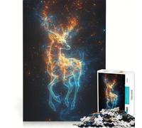 Puzzles for Adults 1000 Pieces Glowing Deer in Cosmic Space, Educational Toy, Staycation Kill Time, Birthday Present, Gifts, (50x75cm)
