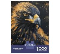 Puzzles for Adults 1000 Pieces Gold Black Eagle Painting Puzzles for Adults Brain Teaser Game Home Decoration Fun Activities at Home 38x26cm/1000pcs