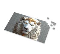 Puzzles For Adults 1000 Pieces Golden Crowned White Lion Picture Puzzle Jigsaw Puzzles 1000 Pieces Puzzle(300PCS)