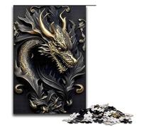 Puzzles for Adults 1000 Pieces Golden Dragon Dominion Impossible Puzzle Family Game Stress Reliever Difficult Challenge 75x50cm