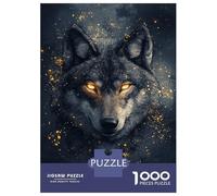 Puzzles for Adults 1000 Pieces Golden Eyes Wolf Jigsaw for Adults Brain Teaser Game Analysis And Logic Fun Activities at Home 38x26cm/1000pcs