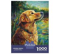 Puzzles for Adults 1000 Pieces Golden Gaze A Dog's Serene Moment Jigsaw Puzzle Brain Teaser Game But Fun And Humorous Christmas Birthday Gifts 38x26cm/1000pcs