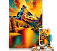 puzzles for adults 1000 pieces Golden Matterhorn Glow Denksportaufgabe für denn eignet sich ideal als Geschenk für die ganze Familie52x38cm