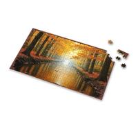 Puzzles For Adults 1000 Pieces Golden Pathway: A Serene Autumn Forest Scene Picture Puzzle Puzzle Easter Gifts For Toddlers(300PCS)