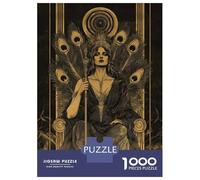 Puzzles for Adults 1000 Pieces Golden Queen with Peacock Feathers Jigsaws for Adults Brain Teaser Game Analysis And Logic Unique Birthday And Xmas Gifts 52x38cm/1000pcs