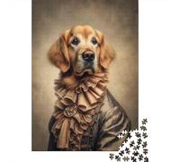 Puzzles for Adults 1000 Pieces Golden Retriever Art Print Jigsaw for Adults Brain Teaser Game Wall Decoration Christmas Birthday Gifts 52x38cm/1000pcs