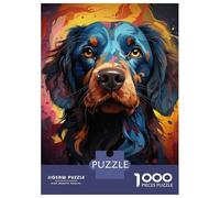 Puzzles for Adults 1000 Pieces Gordon Setter Art Print Jigsaws for Adults Brain Teaser Game Analysis And Logic Unique Birthday And Xmas Gifts 38x26cm/1000pcs