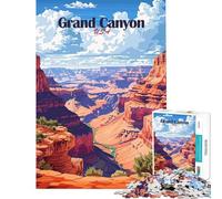 Puzzles for Adults 1000 Pieces Grand Canyon USA Travel Poster Brain Intelligence Challenge Addictive Toys Practical Game Difficult Hard Gifts Birthday (size 38x52cm)