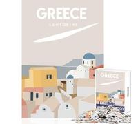 Puzzles for Adults 1000 Pieces Greece Santorini Jigsaw for Teenagers Improve Memory Challenging To Complete for Educational Game Challenge Toy (50x75cm)