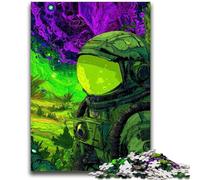 Puzzles for Adults 1000 Pieces Green Astronaut Challenging To Complete But Fun And Humorous Unique Birthday And Gifts 26x38cm