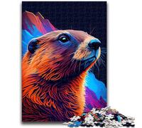 Puzzles for Adults 1000 Pieces Groundhog Marmot for Educational Game Challenge Toy for Is Ideal As A Gift for The Whole Family 38x26cm